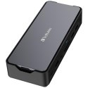 Adapter Verbatim stacja dokująca USB-C Pro 15w1 2xHDMI/1xRJ45/4xUSB-A/3xUSB-C/1xSD/1xmicroSD/1xAudio/1xDisplayPort/1xSSD szary