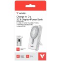 Powerbank Verbatim Charge n Go 10000mAh z podstawką Magnetic Wireless wyświetlacz TFT 2xkabel USB-C srebrny 32273