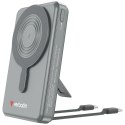 Powerbank Verbatim Charge n Go 10000mAh z podstawką Magnetic Wireless wyświetlacz TFT 2xkabel USB-C szary 32272