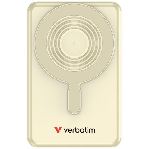 Powerbank Verbatim Charge n Go 10000mAh z podstawką Magnetic Wireless wyświetlacz TFT 2xkabel USB-C złoty 32274
