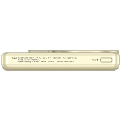 Powerbank Verbatim Charge n Go 10000mAh z podstawką Magnetic Wireless wyświetlacz TFT 2xkabel USB-C złoty 32274