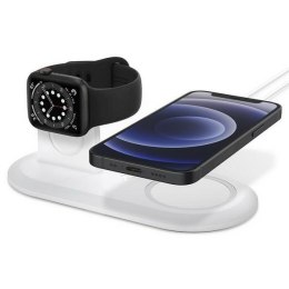 Spigen Magfit Duo Apple Magsafe &Watch Charger Stand biały/white AMP02797