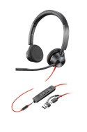 Słuchawki przewodowe POLY Blackwire 3325 Stereo Microsoft Teams Certified USB-C Headset 3.5mm Plug USB-C/A Adapter Przewodowa Op