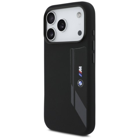 Etui BMW M Silicon Vertical Logo MagSafe do iPhone 17 Pro czarny