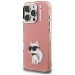Etui Karl Lagerfeld IML Aquarelle Choupette & Logo do iPhone 16 Pro Max różowy