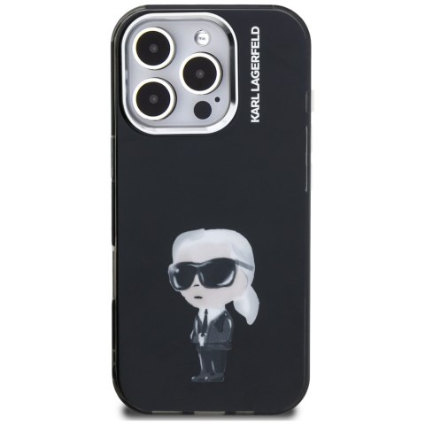 Etui Karl Lagerfeld IML Aquarelle Karl & Logo MagSafe do iPhone 16 Pro czarny