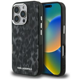 Etui Karl Lagerfeld IML Leopard Pattern MagSafe do iPhone 16 Pro Max czarny