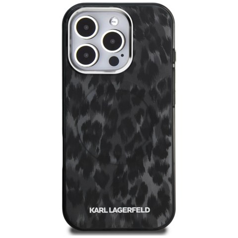 Etui Karl Lagerfeld IML Leopard Pattern MagSafe do iPhone 16 Pro czarny