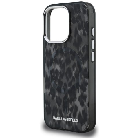 Etui Karl Lagerfeld IML Leopard Pattern MagSafe do iPhone 16 Pro czarny
