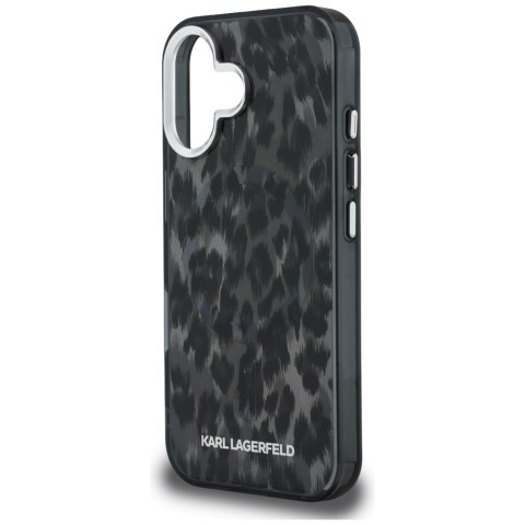 Etui Karl Lagerfeld IML Leopard Pattern MagSafe do iPhone 16 czarny