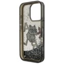 Etui Karl Lagerfeld Liquid Glitter Choupette Logo do iPhone 16 Pro Max czarny