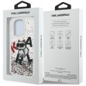 Etui Karl Lagerfeld Liquid Glitter Choupette Logo do iPhone 16 Pro przezroczysty