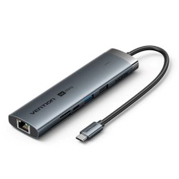 Stacja dokująca USB-C 8w1 Vention 4K 60Hz 100W PD 0.15m