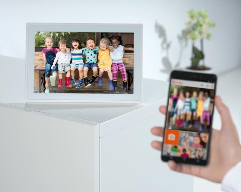 Denver PFF-1515W cyfrowa ramka na zdjęcia Biały 39,6 cm (15.6") Ekran dotykowy Wi-Fi