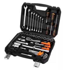 Zestaw kluczy nasadowych10-206, 100 szt, rozmiary 1/4 i 1/2, walizka, NEO TOOLS