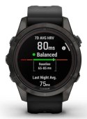 Zegarek Garmin Fenix 7S Pro 42mm Sapphire Solar szary tytanowy DLC z czarnym paskiem