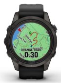 Zegarek Garmin Fenix 7S Pro 42mm Sapphire Solar szary tytanowy DLC z czarnym paskiem