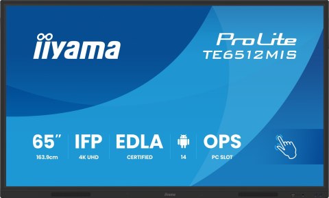 Monitor IIYAMA 163.9cm (65") TE6512MIS-B4AG 16:9 Touch 2xHDMI+2xUSB-C (Speditionsversand)