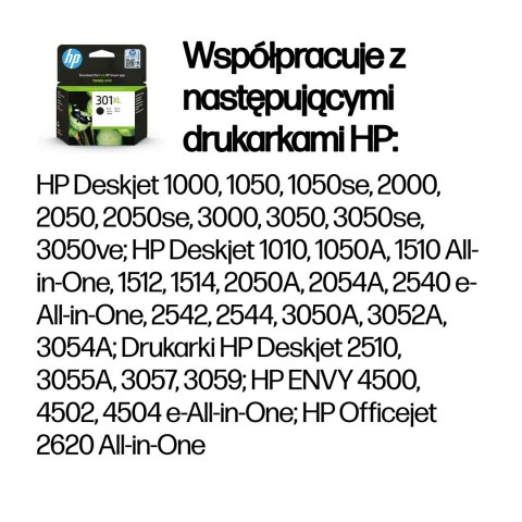 Tusz HP czarny HP 301XL, HP301XL=CH563EE, 480 str.,8 ml