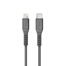 UNIQ Kabel MFI Flex USB-C-Lightning 18W nylonowy szary/charcoal grey
