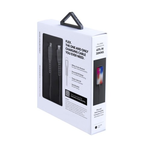 UNIQ Kabel MFI Flex USB-C-Lightning 18W nylonowy szary/charcoal grey