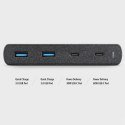 UNIQ Ładowarka siec. HUB Surge 90W czarny /charcoal black 2xUSB Quick Charge 3.0 + 2xUSB-C PD 3.0 (LITHOS Collective)