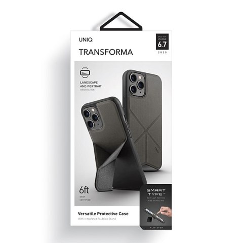 UNIQ etui Transforma iPhone 12 Pro Max 6,5" szary/charcoal grey