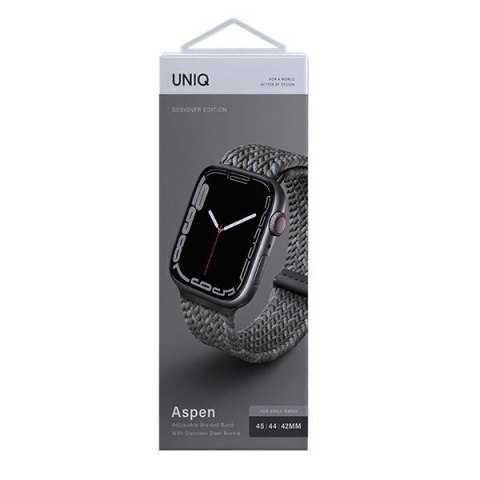 UNIQ pasek Aspen Apple Watch 44/42/45mm Braided DE szary/pebble grey