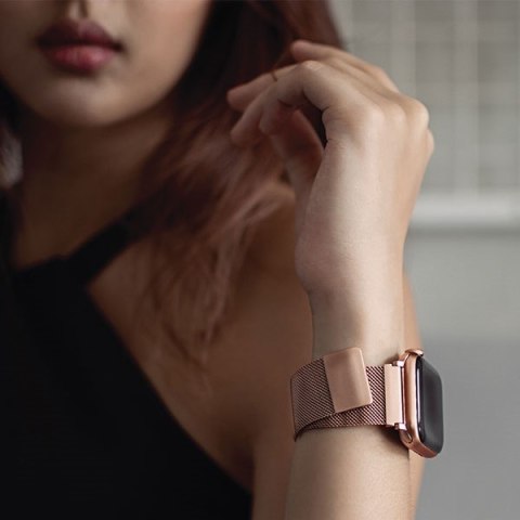 UNIQ pasek Dante Apple Watch Series 4/5/6/7/SE 40/41mm. Stainless Steel różwo-złoty/rose gold