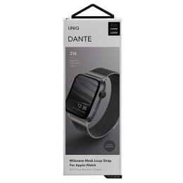 UNIQ pasek Dante Apple Watch Series 4/5/6/7/SE 44/45mm. Stainless Steel grafitowy/graphite
