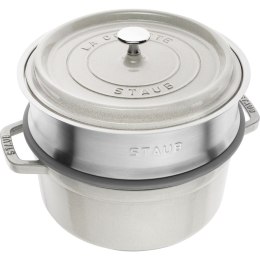 Garnek żeliwny okrągły z wkładem Staub - 3.8 ltr, Biała trufla