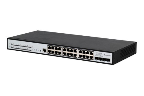 Extralink Switch PoE Chiron Pro 24x RJ45 1000Mb/s PoE, 4x SFP+, L3, zarządzalny, 370W