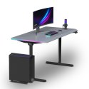 ULTRADESK Biurko dla gracza QUEST, 140x70cm, 72-120cm, czarno-szary