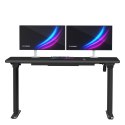 ULTRADESK Biurko dla gracza QUEST, 140x70cm, 72-120cm, czarny-czarny