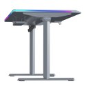 ULTRADESK Biurko dla gracza QUEST, 140x70cm, 72-120cm, szara-szara
