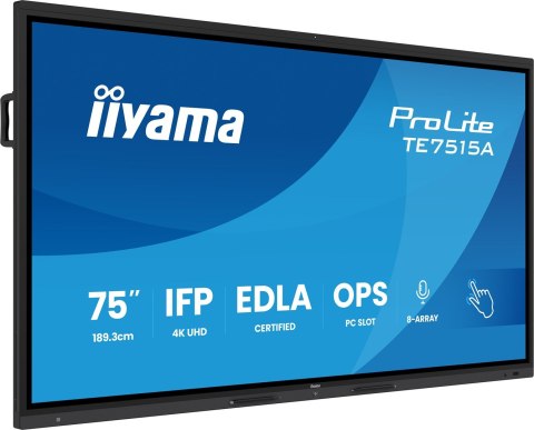 Monitor IIYAMA 189.3cm (75") TE7515A-B1AG 16:9 M-Touch 2xHDMI+2xUSB-C (Speditionsversand)