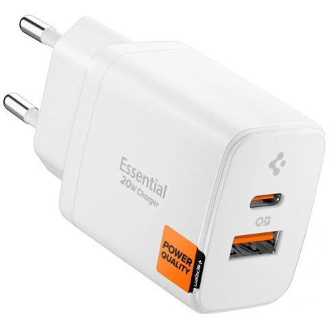 Ładowarka sieciowa Spigen Essential EE202EU 20W USB-C/USB-A biały
