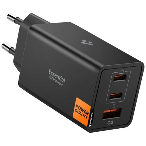 Ładowarka sieciowa Spigen Essential EE673EU 67W 2xUSB-C/USB-A czarny