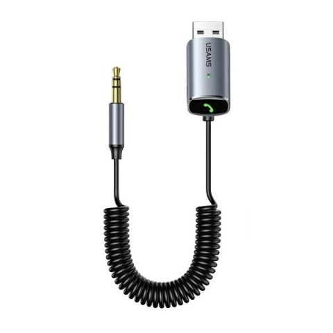 USAMS Adapter audio Bluetooth 5.0 USB-AUX szary/iron grey SJ504JSQ01 (US-SJ504)