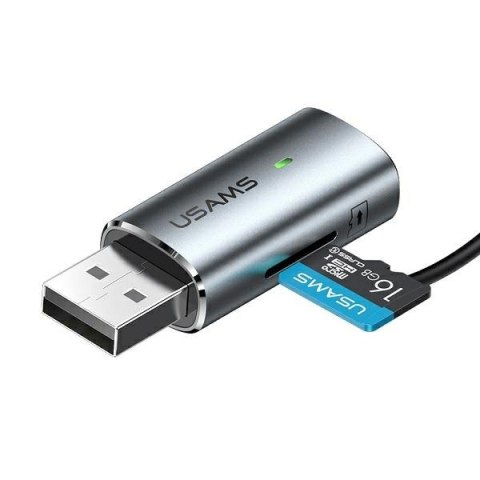USAMS Adapter audio Bluetooth 5.0 USB-AUX szary/iron grey SJ504JSQ01 (US-SJ504)
