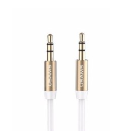 USAMS Adapter audio jack 3,5m - 3,5m 1m biały/white YP102 (YP-01)