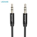 USAMS Adapter audio jack 3,5m - 3,5m 1m czarny/black YP101 (YP-01)