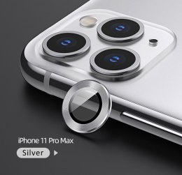 USAMS Camera Lens Glass iPhone 11 Pro Max metal ring srebrny/silver BH573JTT03 (US-BH573)