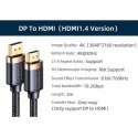 USAMS Kabel DP - HDMI U74 2.0m czarny/black 4K HD SJ530HD01 (US-SJ530)