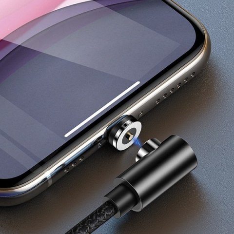 USAMS Kabel kątowy magnetyczny U54 1m lightning czarny/black SJ444USB01 (US-SJ444)