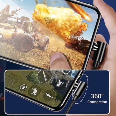 USAMS Kabel kątowy magnetyczny U54 1m microUSB czarny/black SJ446USB01 (US-SJ446)