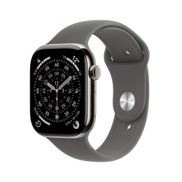 Apple Watch Series 11 Cellular 46 mm koperta z naturalnego tytanu z paskiem sportowym w kolorze kamiennej szarości - M/L