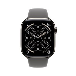 Apple Watch Series 11 Cellular 46 mm koperta z naturalnego tytanu z paskiem sportowym w kolorze kamiennej szarości - M/L