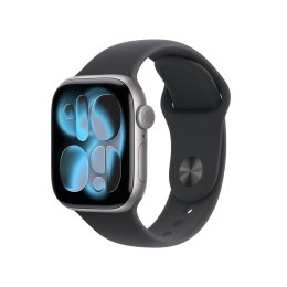 Apple Watch Series 11 GPS + Cellular 42mm Aluminiowa koperta w kolorze gwiezdnej szarości z czarnym paskiem sportowym - M/L