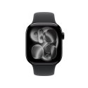 Apple Watch Series 11 GPS + Cellular 42mm Głęboka aluminiowa koperta z czarnym paskiem sportowym - M/L